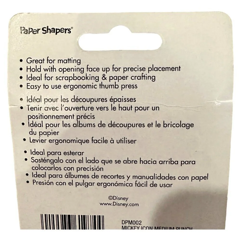 EK Disney Punch Paper Shapers Medium Mickey Icon 1in Craft Scrapbooking DPM002